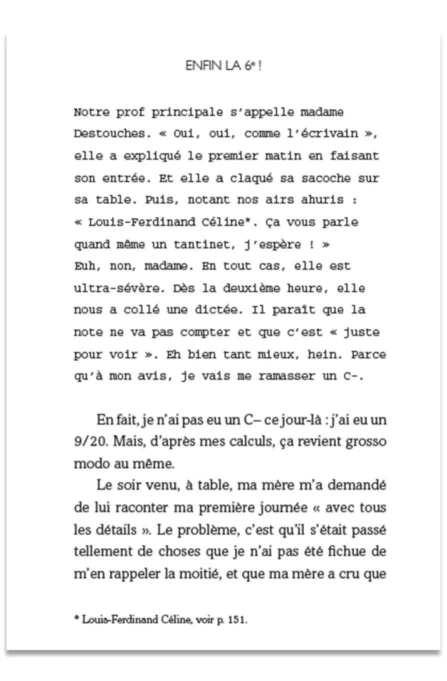 Frigobloc Enfin la 6e ! premier roman collège rentrée