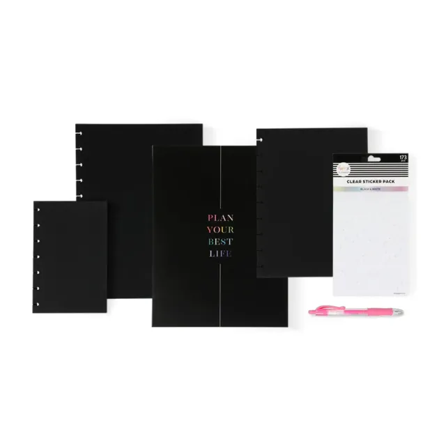 Happy Planner Plan Your Best Life bundle papier noir + stickers
