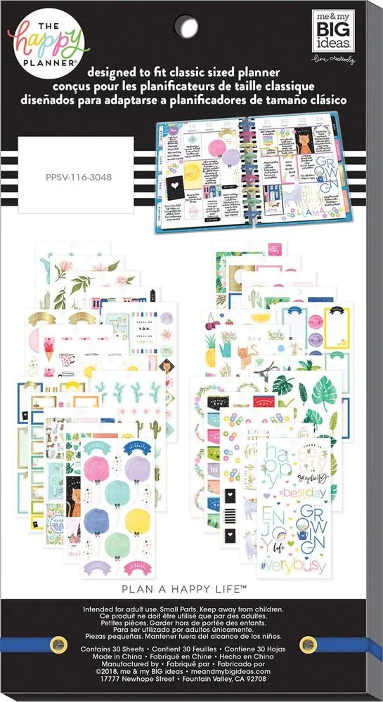 Happy Planner Value Pack Happy Illustrations stickers 521 pièces