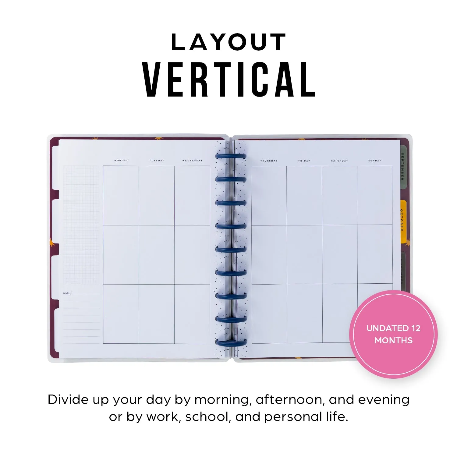 Happy Planner Share Your Magic agenda classic vertical non daté 12 mois