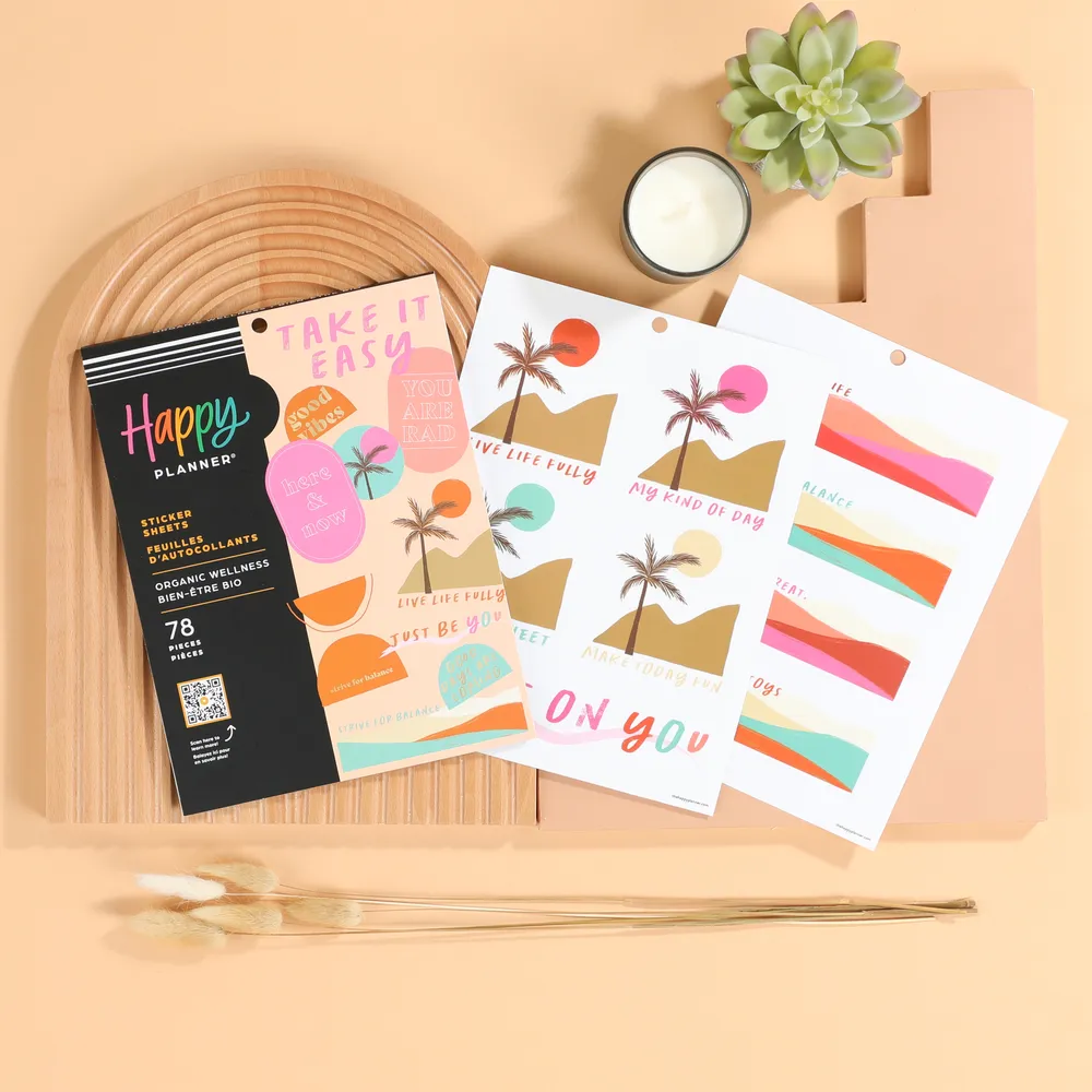 Happy Planner Organic Wellness stickers Large 15 planches 78