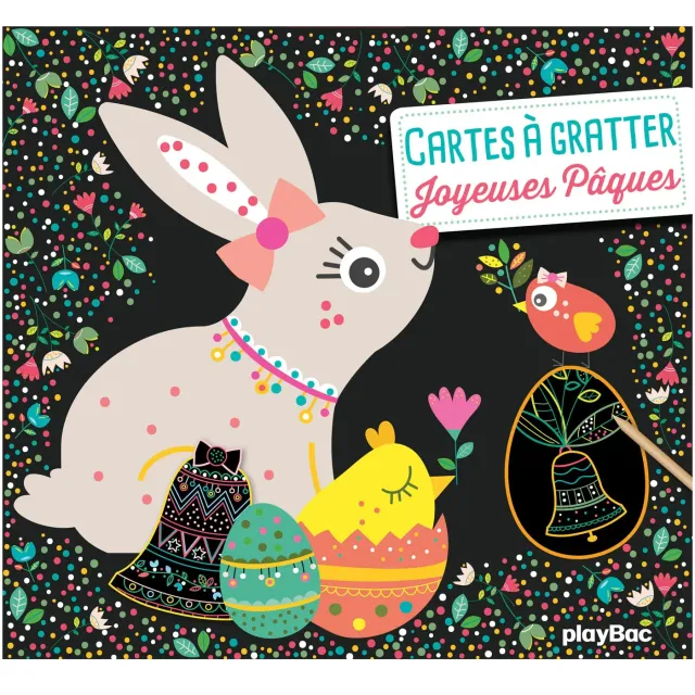 Frigobloc Joyeuses Paques cartes a gratter 5 cartes scintillantes