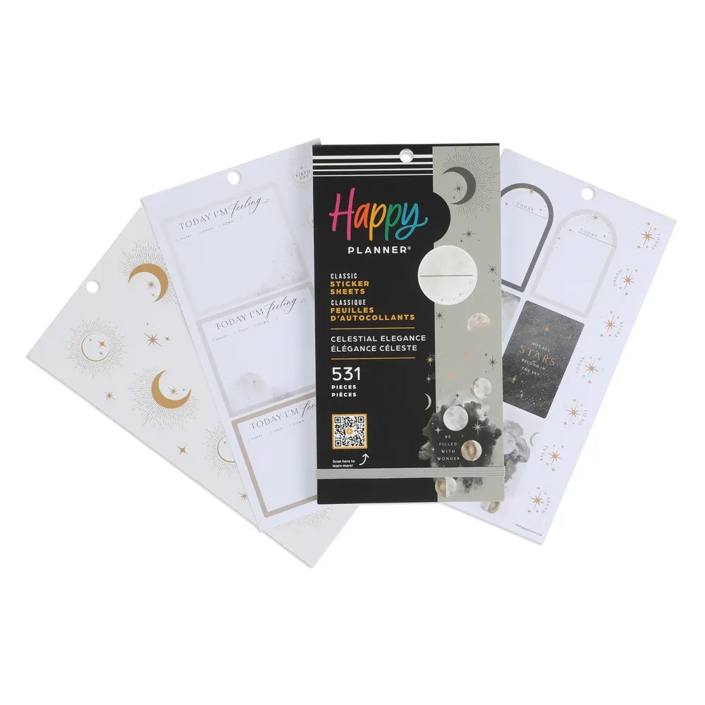 Happy Planner Celestial Elegance stickers 531 céleste