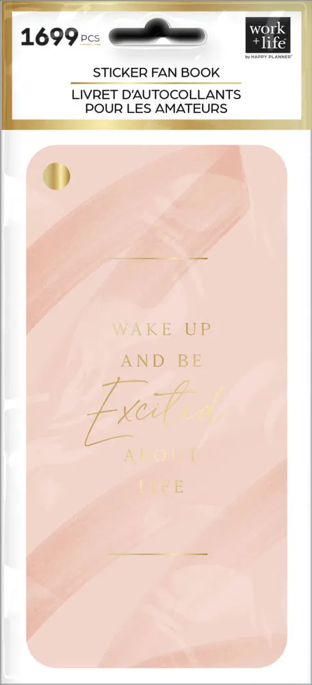 Happy Planner Work + Life Minimalist stickers éventail blush 16 feuilles