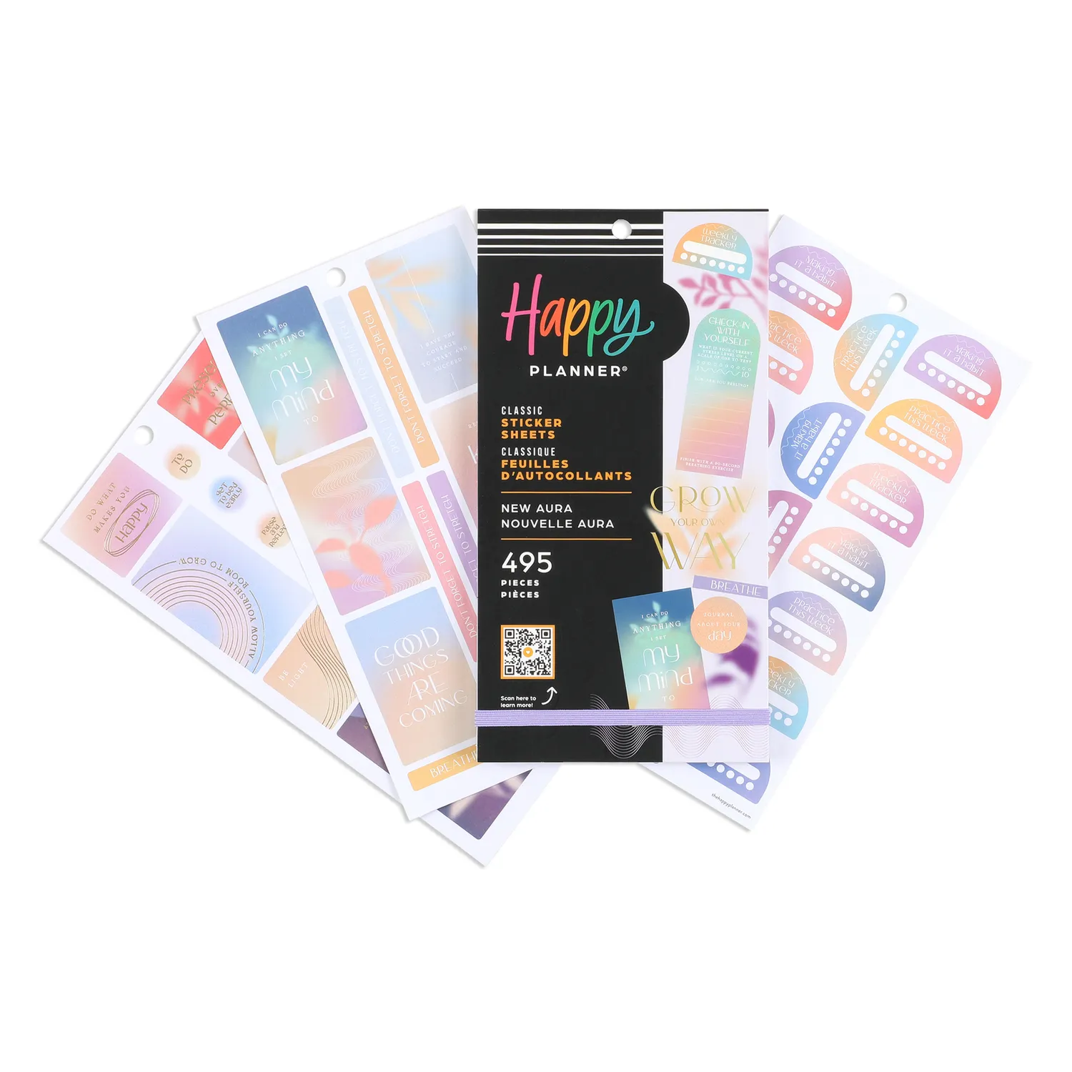 Happy Planner New Aura Wellness stickers Classic 495 pièces