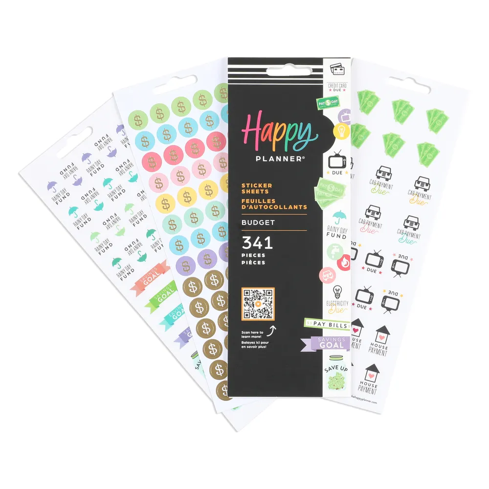 Happy Planner Save Up Budget stickers 8 feuilles 341 budget