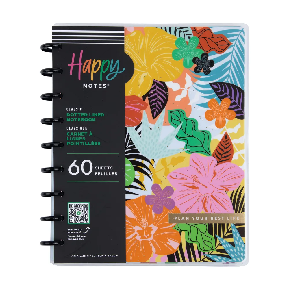Happy Planner Bold Botanical Classic carnet ligné 60 feuilles
