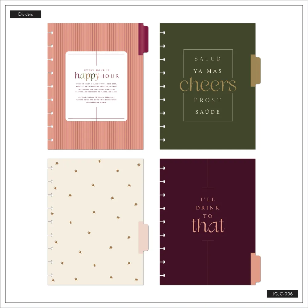 Happy Planner Wine Spirits carnet classic dégustation 80 feuilles