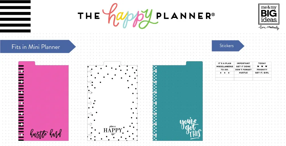 Happy Planner Dashboards intercalaires translucides Mini