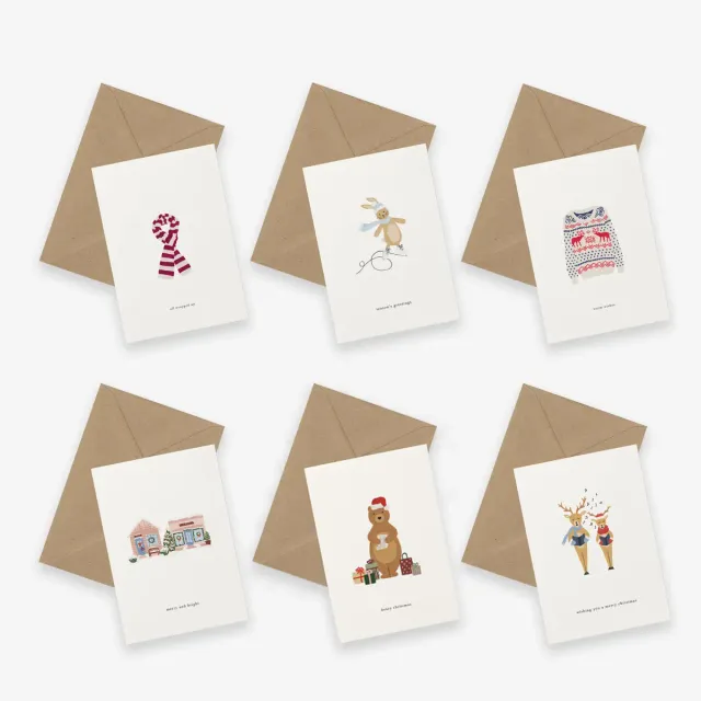 Kartotek Christmas II lot 6 cartes de vœux Noël A6
