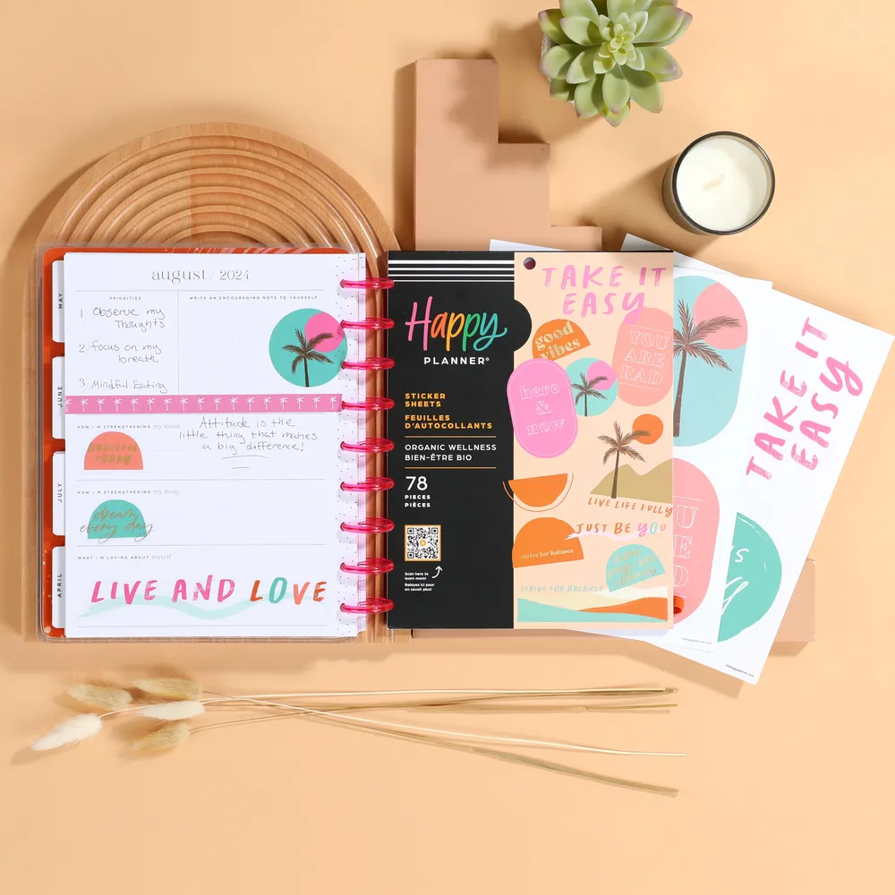 Happy Planner Organic Wellness stickers Large 15 planches 78