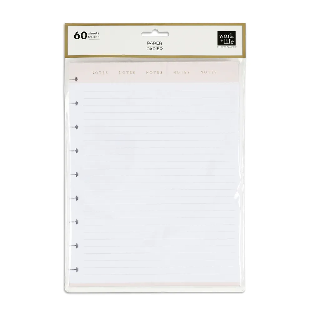 Happy Planner Work+Life Modernist papier ligné Classic 60 feuilles