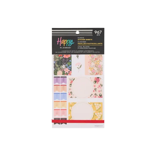 Happy Planner Cool Bloom Parenting stickers agenda 30 feuilles