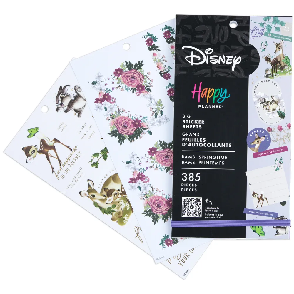 Happy Planner Disney Bambi Springtime stickers grand 385 motifs floraux