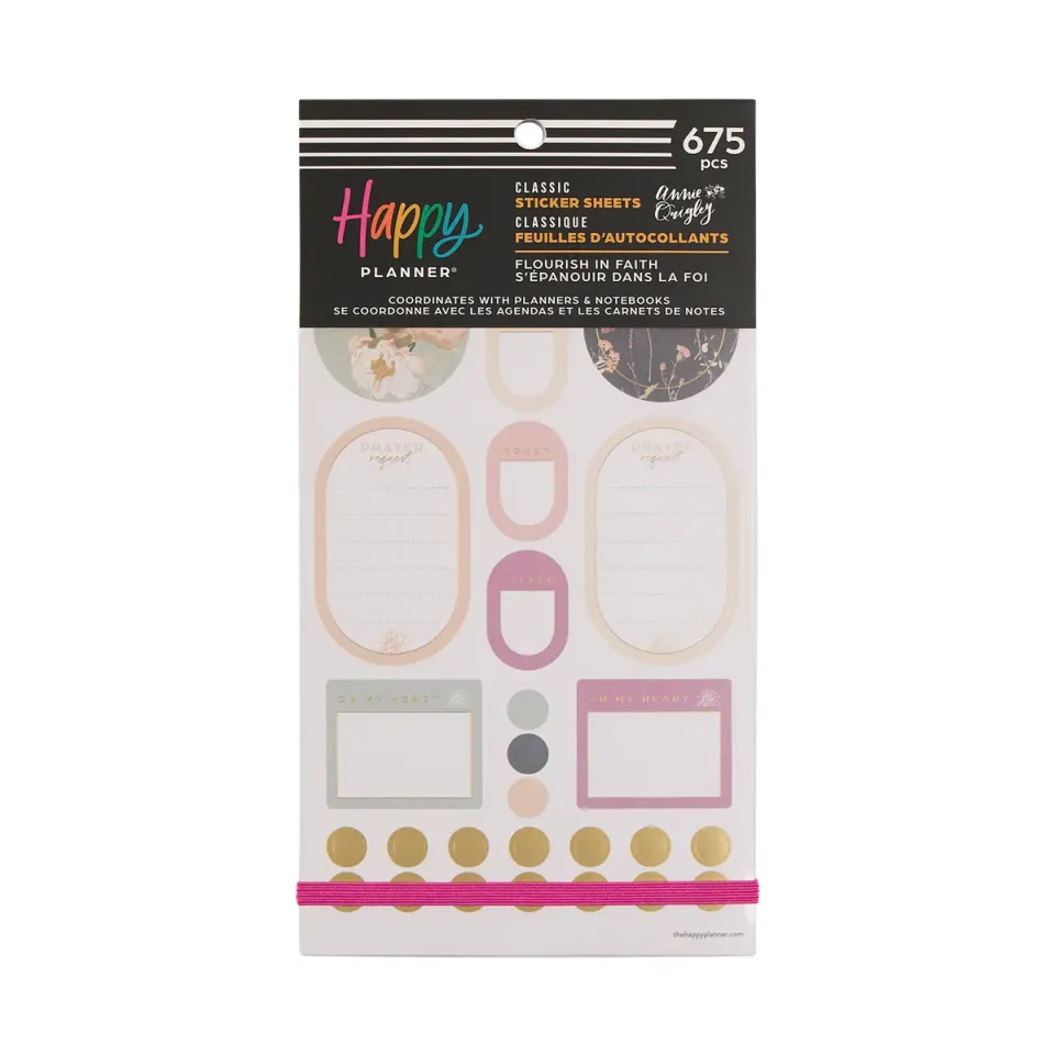Happy Planner Flourish in Faith stickers foi 30 feuilles 675 pièces