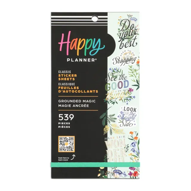 Happy Planner Grounded Magic Value Pack autocollants 539 botanique