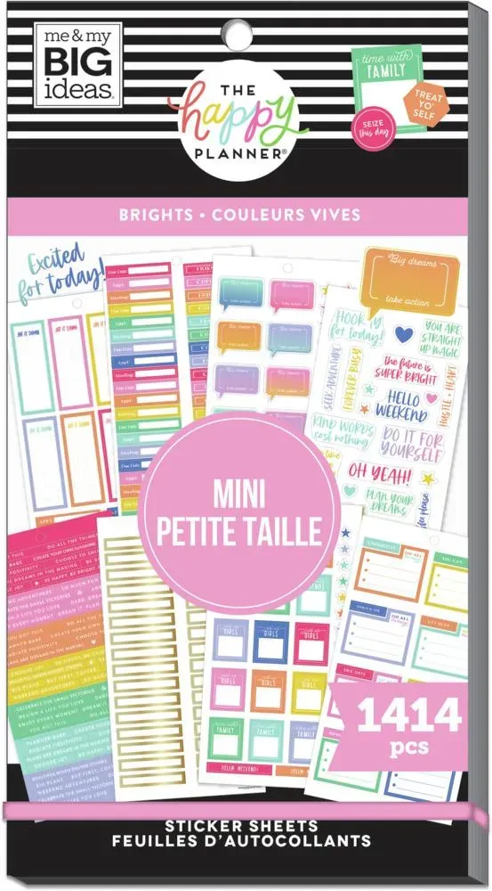 Happy Planner Brights carnet stickers Skinny Mini 1414