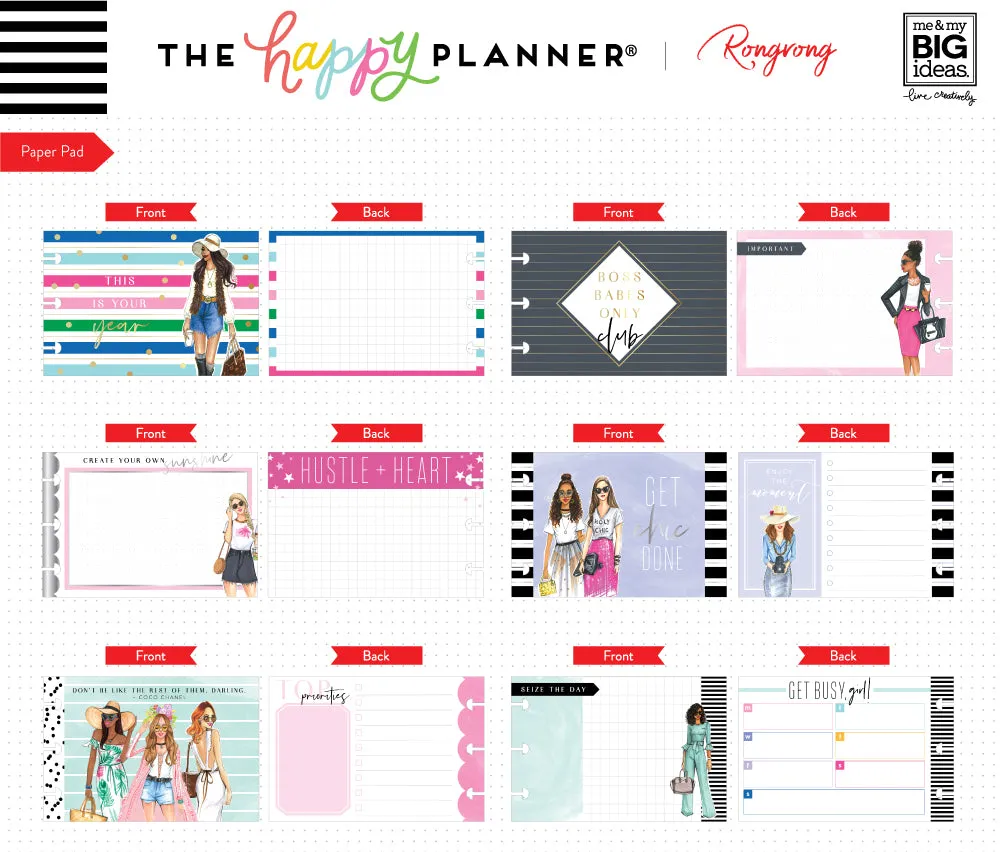 Happy Planner Rongrong pack accessoires stickers notes cartes