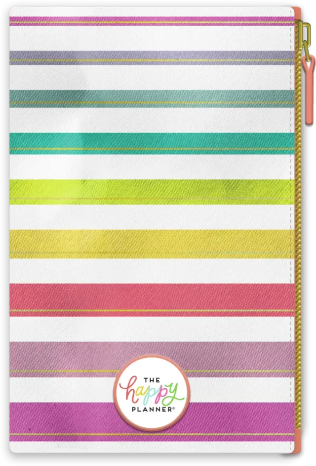 Happy Planner Pastel Stripe trousse à crayons rayée