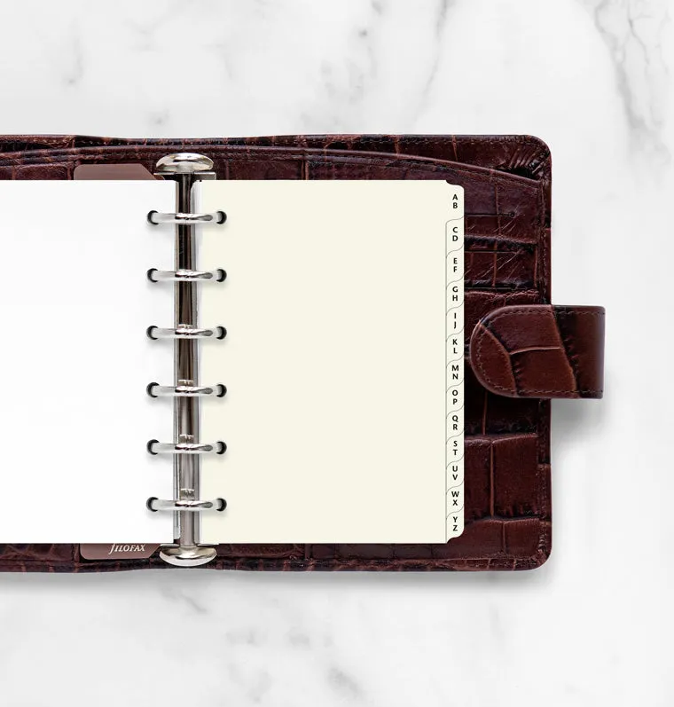 Filofax Pocket intercalaires A-Z crème 2 lettres