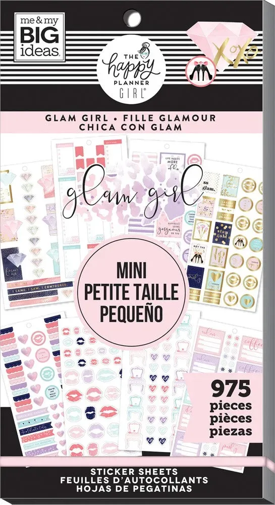 Happy Planner Glam Girl Mini Value Pack stickers 975 pièces