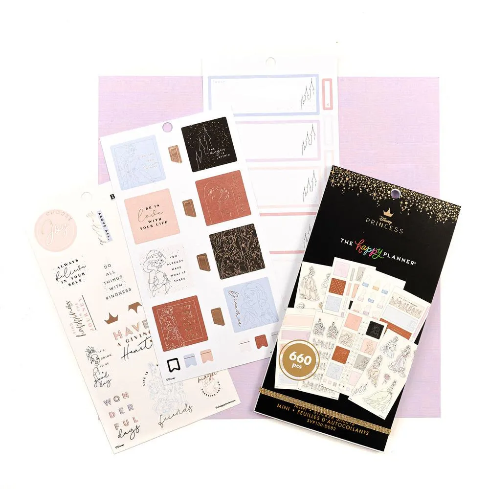 Happy Planner Princess Elegance stickers Mini 660 stickers pastel