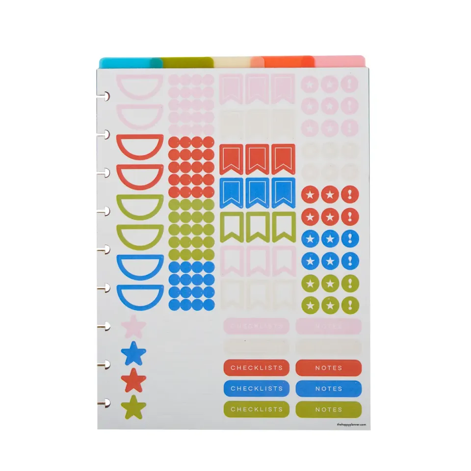 Happy Planner Bright Day intercalaires plastique Classic lot 5