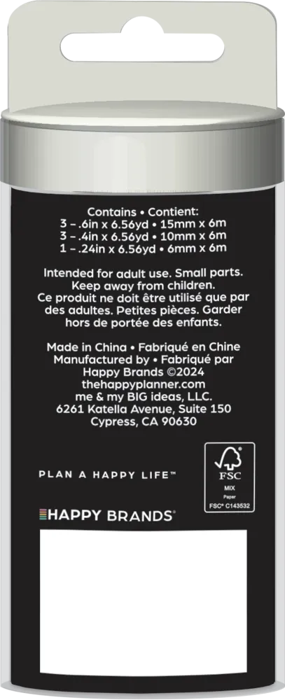 Happy Planner Simple Joys washi tape 7 rouleaux floral