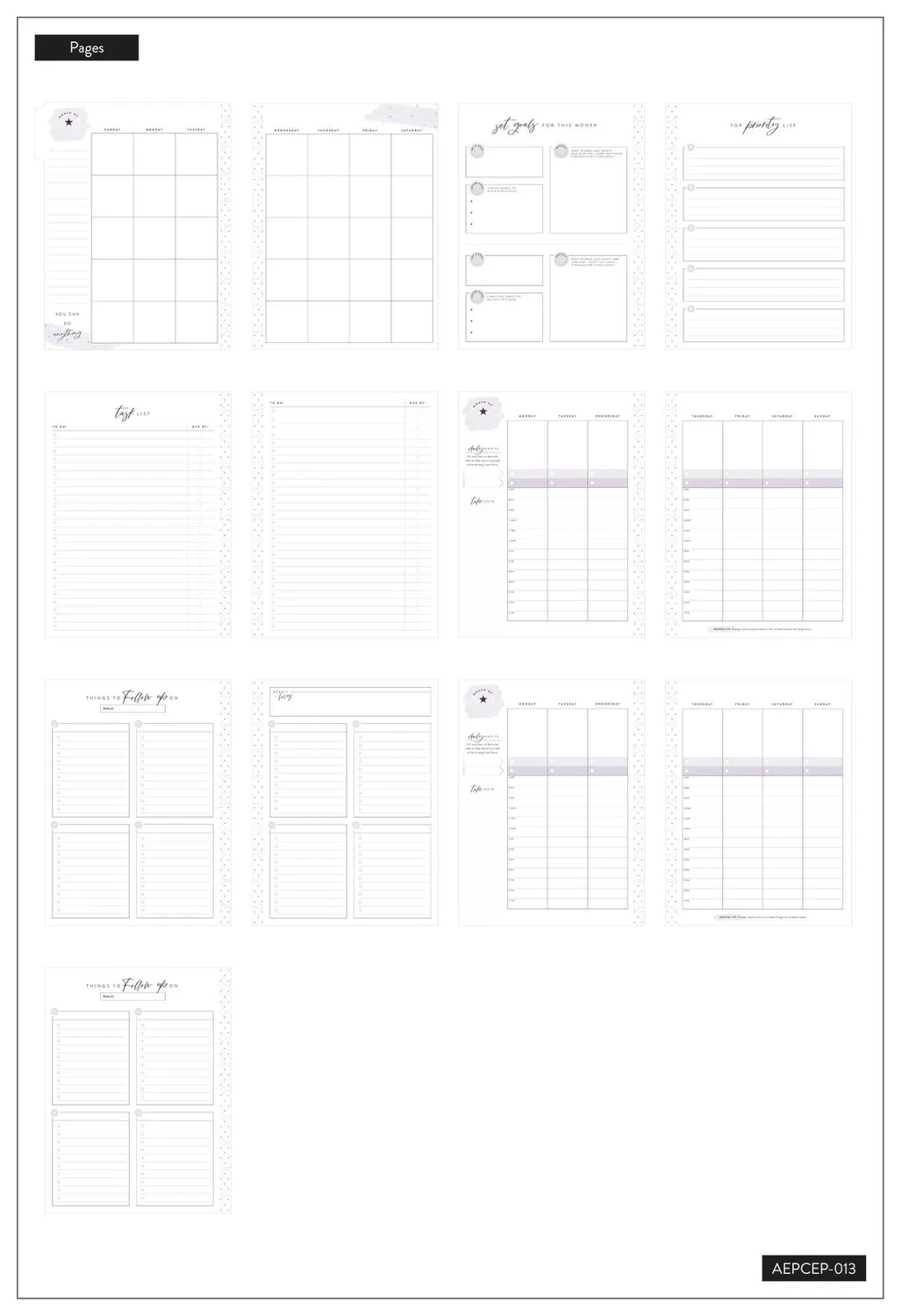 Happy Planner Girl With Goals Classic recharge horaire