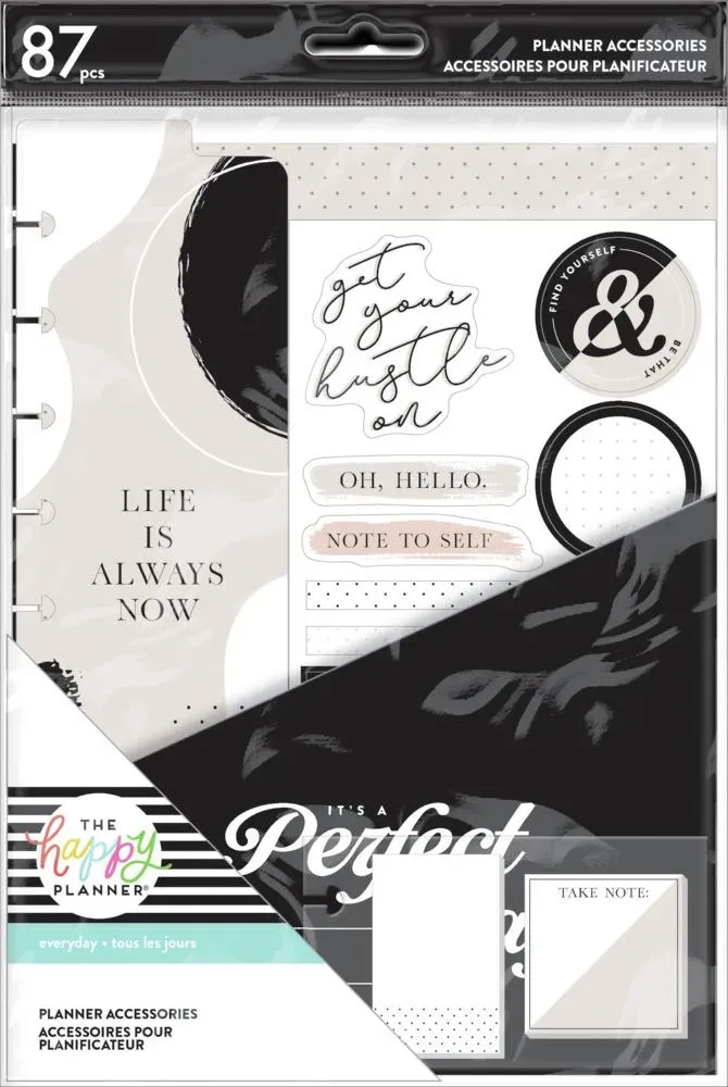 Happy Planner Black and White Classic pack accessoires