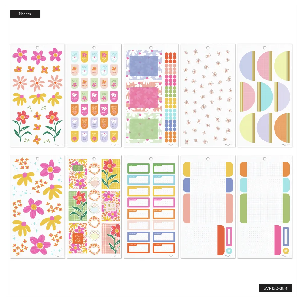 Happy Planner Picnic Blossom stickers 30 feuilles floral