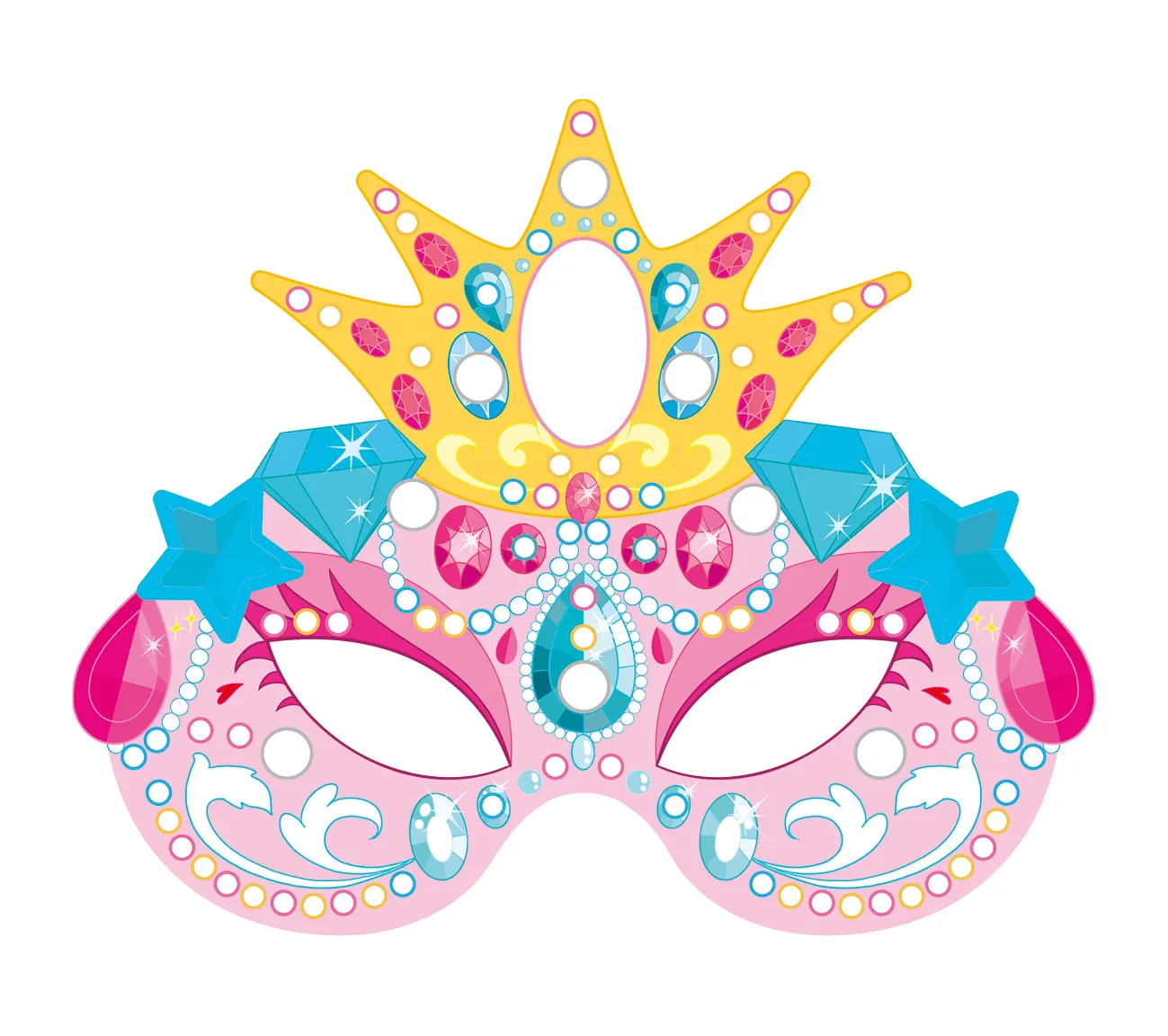 Frigobloc Mes masques en strass Carnaval pochette 5 masques