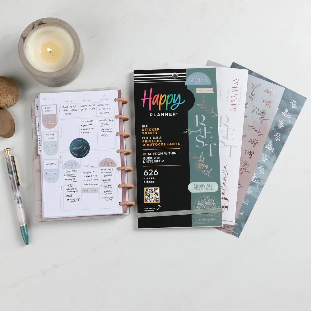 Happy Planner Heal from Within stickers Mini 626 pièces
