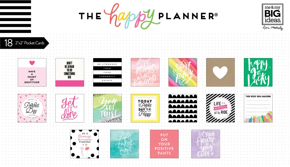 Happy Planner Pocket Cards Mini cartes 42 doré
