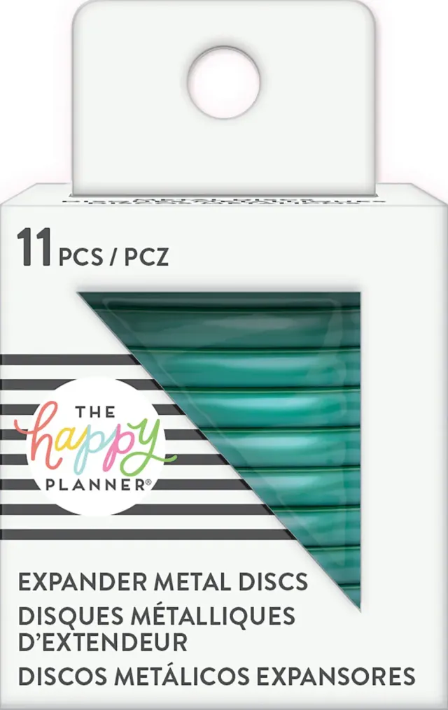 Happy Planner disques metal extensibles teal 1,75 pouce x11