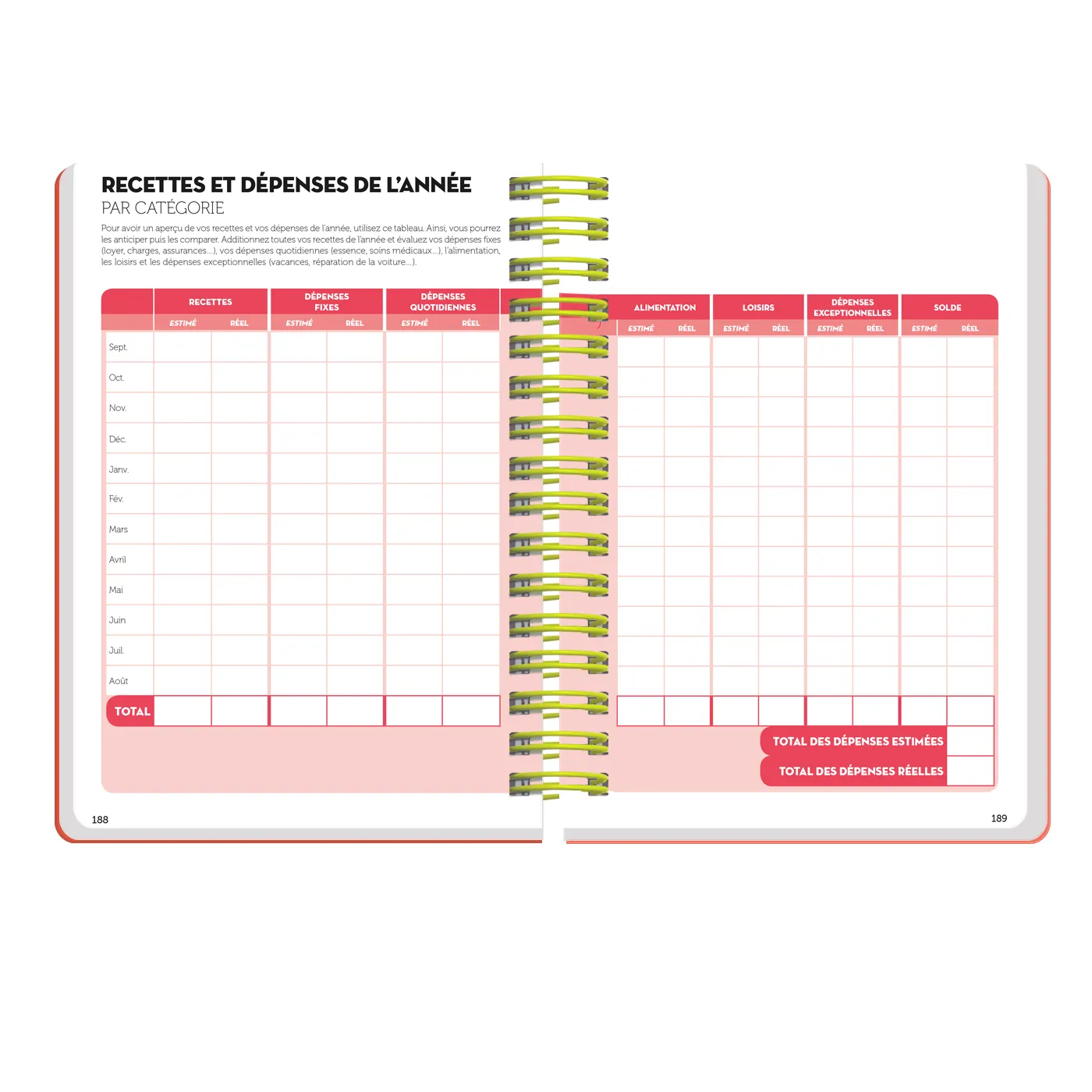 Frigobloc Agenda du Budget Ultra Simple 2022 agenda sept 2021-août 2022