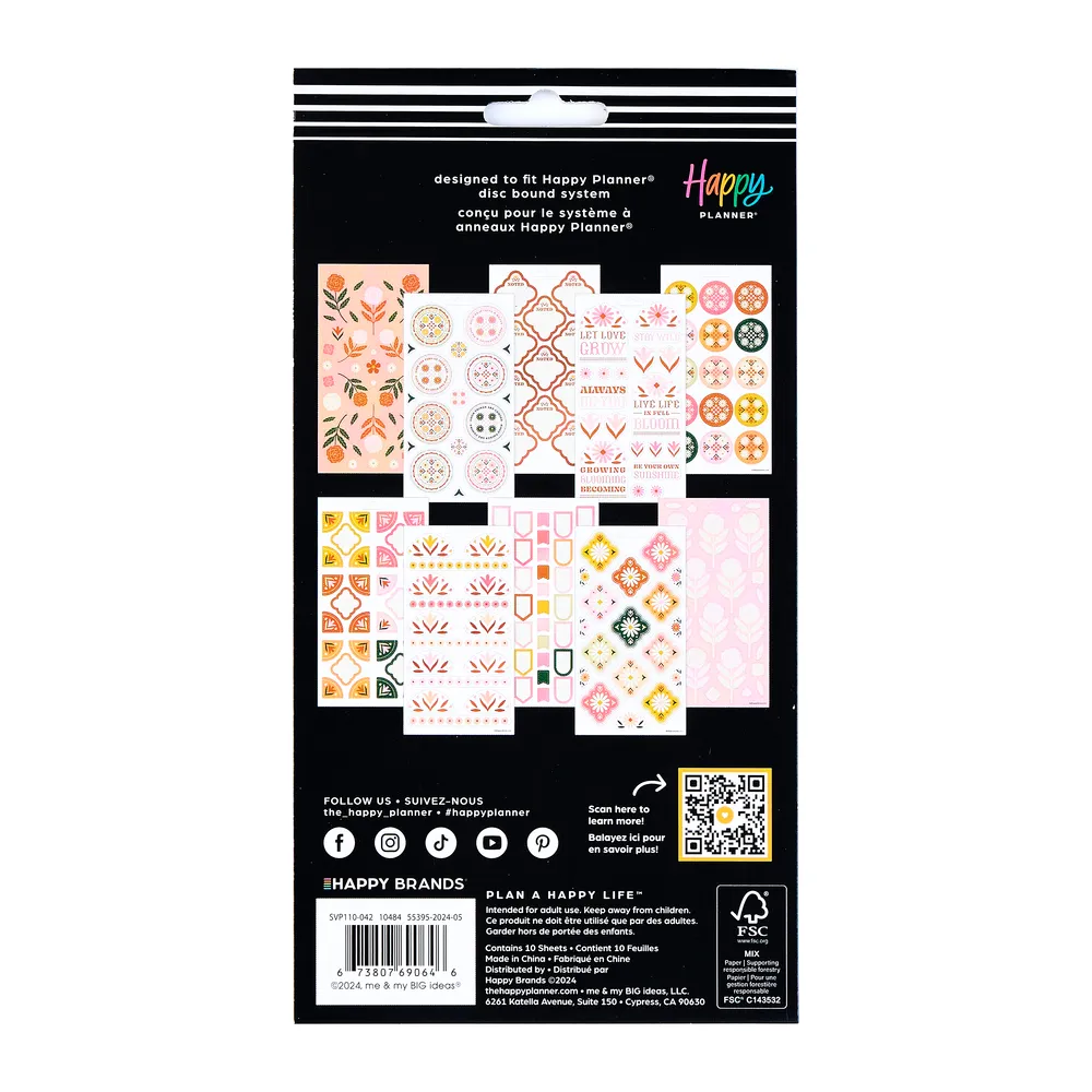 Happy Planner Western Wildflower stickers 10 feuilles nature