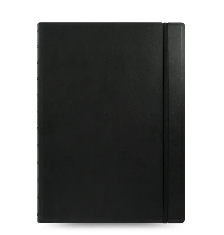 Filofax Notebook A4 carnet noir à spirale simili-cuir