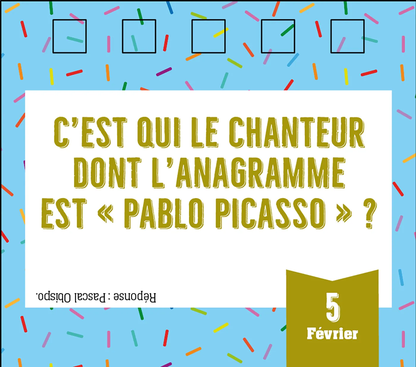 Frigobloc C'est Qui calendrier quiz chevalet 365 jours