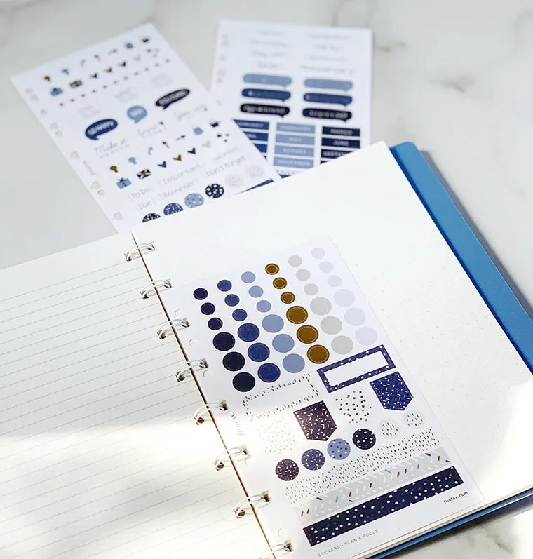 Filofax Indigo stickers repositionnables dores 6 feuilles