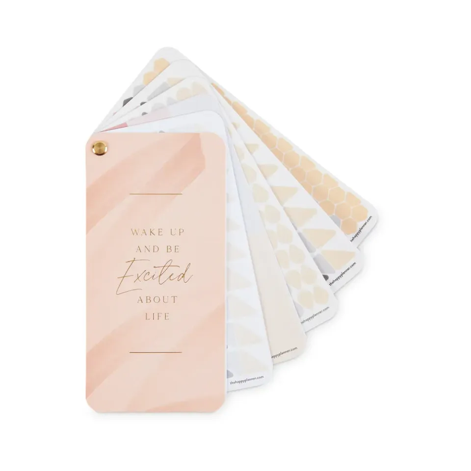 Happy Planner Work + Life Minimalist stickers éventail blush 16 feuilles