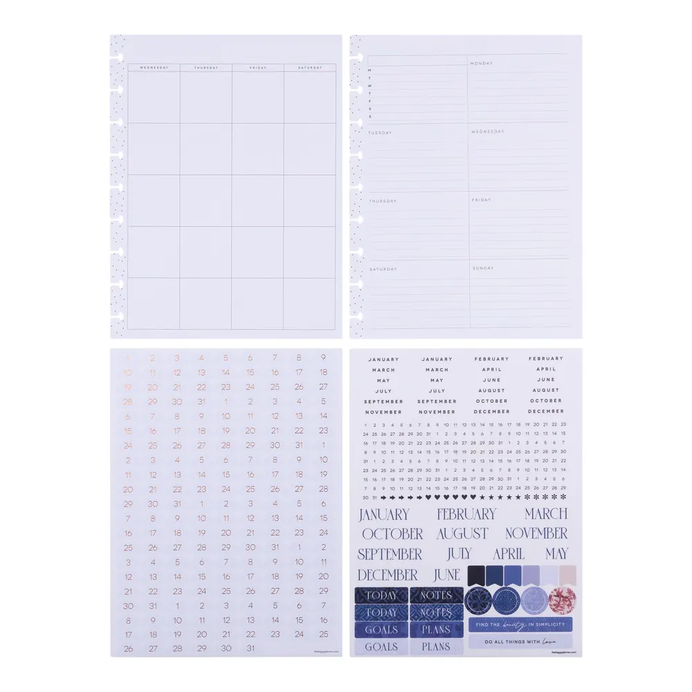 Happy Planner Shibori extension Classic dashboard 6 mois 491p