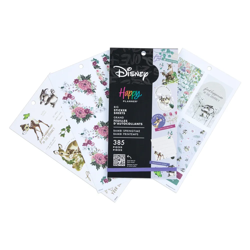 Happy Planner Disney Bambi Springtime stickers grand 385 motifs floraux