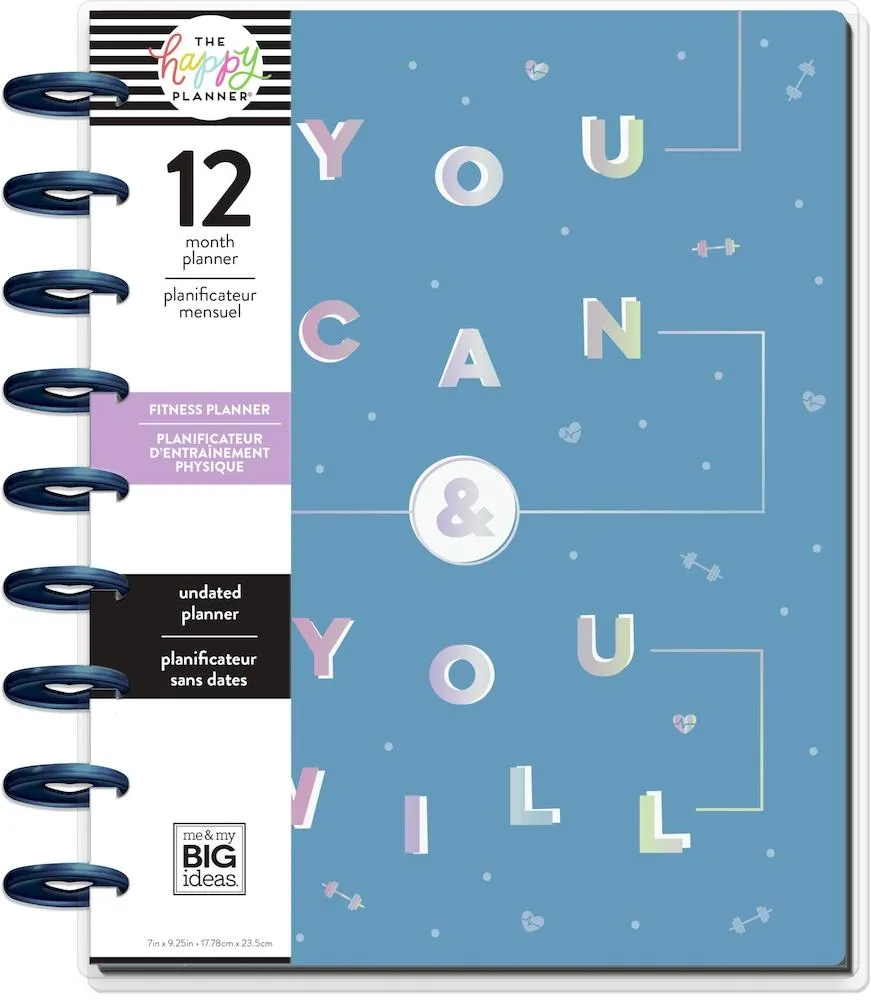 Happy Planner You Can Fitness agenda classique non daté 12 mois