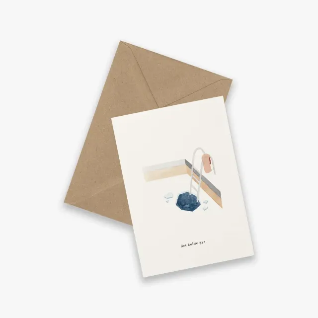 Kartotek Vinterbad carte det kolde gys avec enveloppe