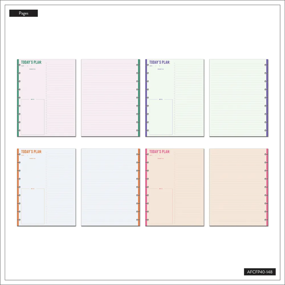 Happy Planner Vivid Brights recharge Classic Dashboard 40 feuilles