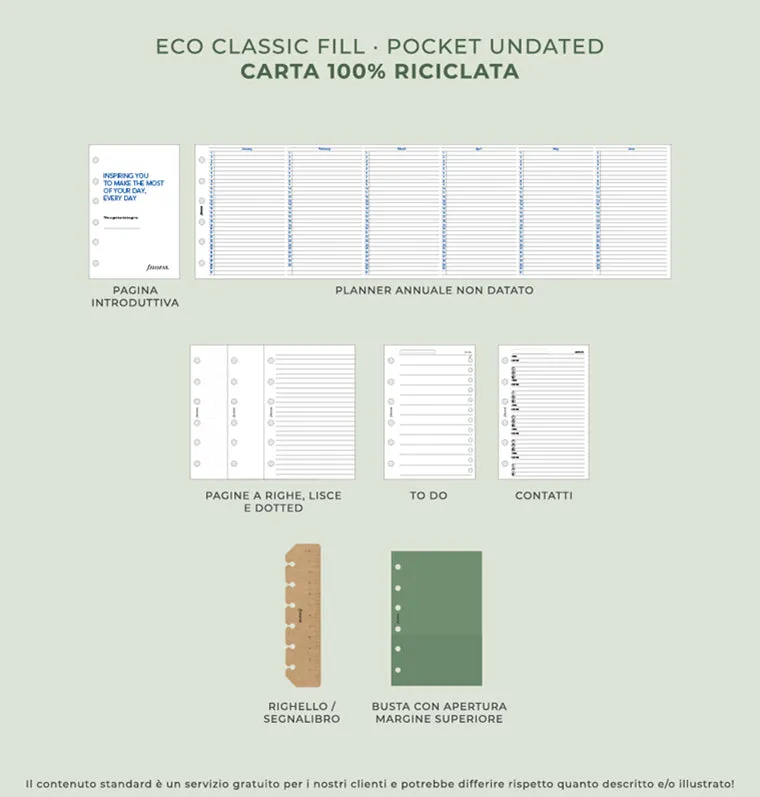 Filofax Eco Essential Organiser Pocket agenda ébène vegan