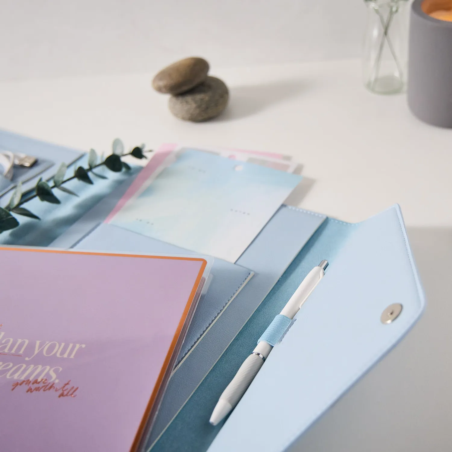 Happy Planner Cornflower housse agenda cuir vegan Classic