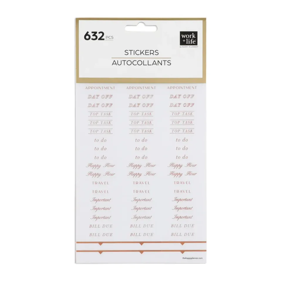 Happy Planner Work Life Ivy Rose stickers 8 feuilles 632