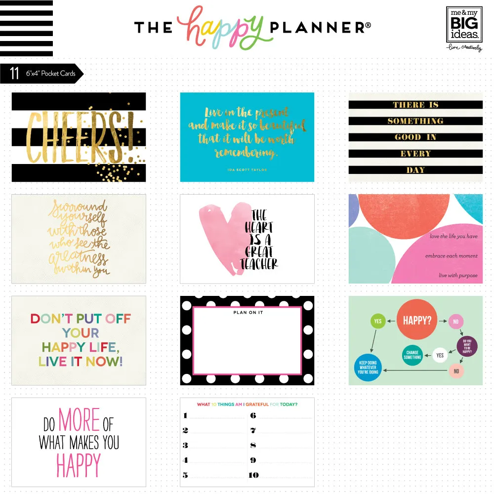 Happy Planner Pocket Cards 52 cartes doré inspiration